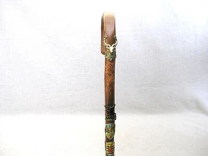 European German Hiking Memory Cane, Walking Stick with 16 Vintage Metal Souvenir - Picture 1 of 4