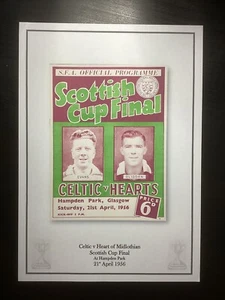 1955-56 Celtic v Heart of Midlothian Scottish Cup Final Programme PRINT - Picture 1 of 1