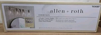 Allen+Roth Emeryson  4-Light Brushed Nick Transitional Vanity Light 5134307 NEW  - Image 1 of 4