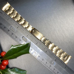 Rolex Vintage Oyster Bracelet Gold Filled Folded Hollow Rivets 12 Links+End 19mm - Picture 1 of 20