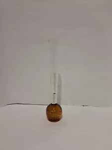 Vaso vintage in vetro soffiato ambrato base a bolla ambra controllata - Foto 1 di 7