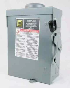 NEW SQUARE-D DU221RB 30A AC Disconnect, NEMA3R, 30A 240VAC, 2-Pole UF - Picture 1 of 2