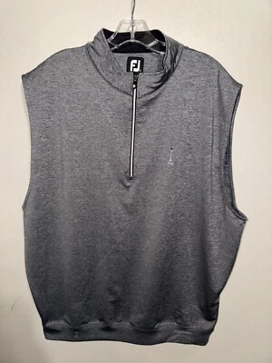 FJ FootJoy Men Large Golf Vest 1/4 Zip Heather Gray EUC - Image 1 of 4