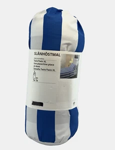 IKEA SLANHOSTMAL Comforter Twin/ Twin XL Blue & White Striped - Picture 1 of 6