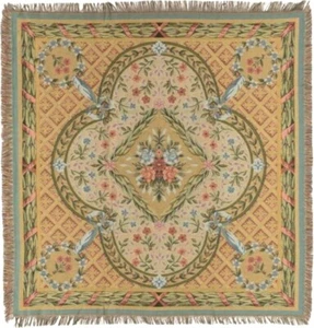 NEW 60" SAVONNERIE BELGIAN TAPESTRY TABLE CHAIR THROW BED SPREAD 717 - Picture 1 of 3