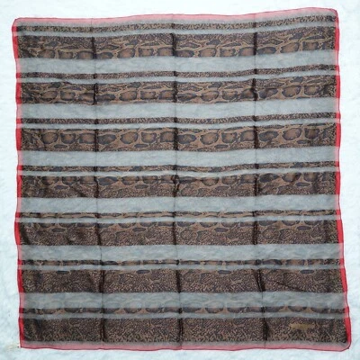 Bufanda de seda de piel de serpiente marrón GIVENCHY 38,5" X 39" P250 Foto 1 de 4