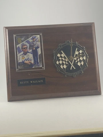 Rusty Wallace Card And Wooden Clock & Plaque Cover