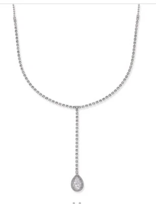 $80 Eliot Danori Tono Plata Gota Larga Cristal Colgante Collar D103 Foto 1 de 4