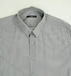 Z Zegna 43/17 Men s Black Graay Lilac Stripe Men s Long Sleeve City Cotton Shirt - Picture 1 of 9