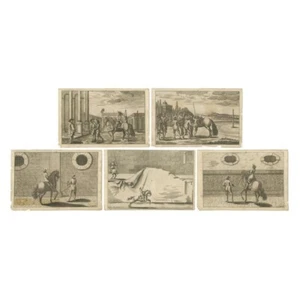 Set of 5 Antique Horse Riding Prints - Picture 1 of 6