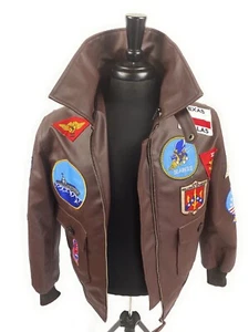 So Shway Leather Bomber Jacket Fighter Squad Texas Patches Lined Size XS - Picture 1 of 7