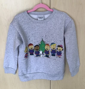 Peanuts Snoopy Charlie Brown Christmas Gray Sz 7 Small Kids Light Up Sweatshirt - Picture 1 of 10