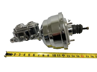 8" Dual Street Rod Booster w/ Master Cylinder CHROME universal street rod custom - Image 1 of 2