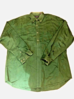 Trader Bay Mens Green Shirt Size L Long Sleeve Button Down 100% cotton 22" arm - Image 1 of 3