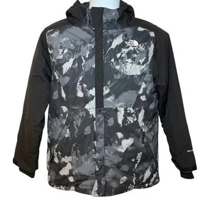 The North Face Boys L Brayden Insulated Jacket DryVent Black Gray Camo Hooded - Image 1 of 4