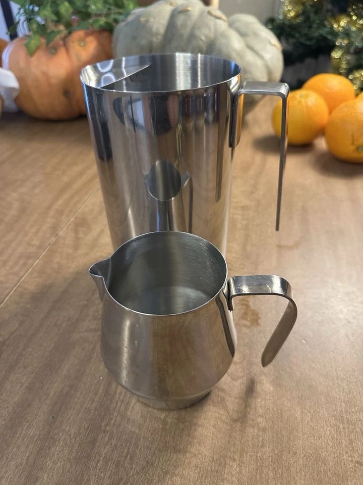 Juego de jarra y crema vintage de acero inoxidable WESSCO 73P1015 aerolínea hospitalidad Foto 1 de 4