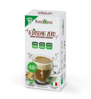 60 Capsule Foodness Compatibili Nespresso Ginseng Zero / Amaro senza zuccheri