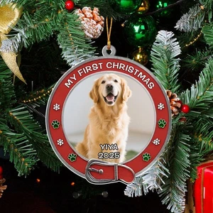 Customized Pet Christmas Tree Pendant Ornaments 2D Acrylic Dogs, Cats Xmas Decor - Picture 1 of 9