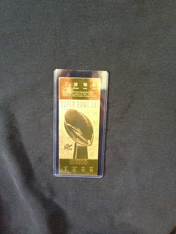 New York Giants vs. Denver Broncos Super Bowl XXI 22kt Gold Ticket (NEW) Cover