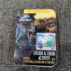 Adesivo Tara Toy Jurassic World e latta attività a colori. NUOVO - Foto 1 di 2
