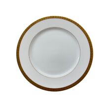 Sango Royalty Pattern White Gold Trim Dinner Plate 10.5" 1970s
