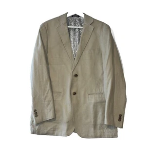 Abrigo Deportivo Alan River Chaqueta Blazer Mezcla Lino No Estructurado Talla S Beige Para Hombre - Imagen 1 de 14