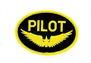 Patch patches embroidered iron on pilot gold wings aircraft avion plane aviation - Picture 1 of 1