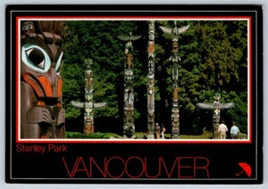Tótem Poles Stanley Park Vancouver Columbia Británica, 1989 Postal Eslogan Cancelar - Imagen 1 de 2