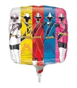 Tres globos de aluminio de relleno de aire Power Rangers de 9" - suministros para fiestas de anagrama - Imagen 1 de 1