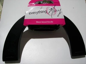 One Set ~ "Everything Mary" ~ Solid Black Wood Purse Handles ~ 5" H X 8.5" W - Picture 1 of 2
