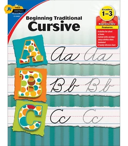Beginning Traditional Cursive Handwriting Workbook for Kids Handwriting Pract... - Foto 1 di 10