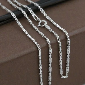 Cadena de corte fino de plata esterlina sólida 925 45 cm hecha en Italia - Imagen 1 de 5