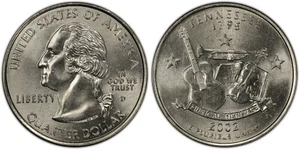2002-D Tennessee Statehood Quarter 25C Uncirculated Coin Denver mint STD16 - Picture 1 of 1