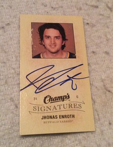 2009-10 Upper Deck Champ’s Jhonas Enroth Mini Signatures Buffalo Sabres