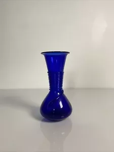 ANTIQUE VICTORIAN BRISTOL BLUE Glass VASE - Picture 1 of 8