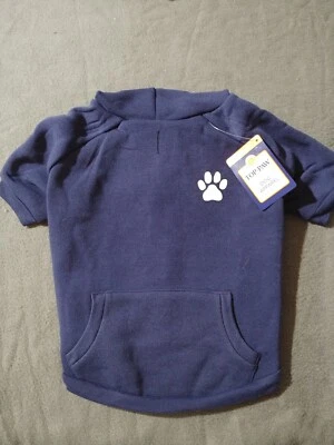 Top Paw Dog Azul Marino Cálida Sudadera con Capucha Bolsillo Camisa Fácil Cierre - Mediana ***NUEVA*** Foto 1 de 4
