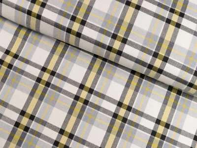 SCHOTTENKARO Karo Stoff Tartan Glencheck Kilt ANTHRAZIT GRAU SENF EUR 13,98/m - Bild 1 von 2