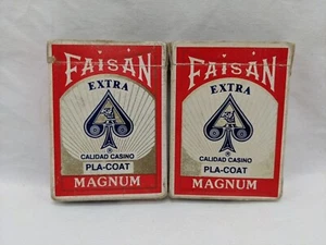 Set (2) *UNVOLLSTÄNDIG* Vintage Faisan Extra Magnum 482 mexikanische Spielkarten - Bild 1 von 11