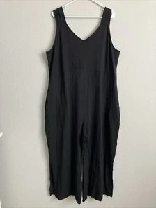 Mono Cuddl Duds Reg pierna ancha ropa flexible cuello en V - negro (talla pequeña) a587647 - Imagen 1 de 4