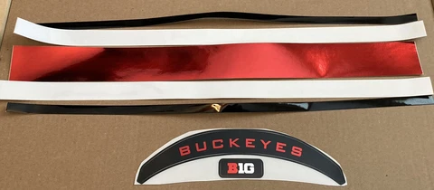 Ohio State Buckeyes Full Size Football Helmet Chrome Decal Bumper & Stripe Set Cover