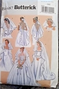 Brautschleier Muster Butterick B4487 klassische Kopfschmuck 7 verschiedene Stile ungeschnitten - Bild 1 von 3