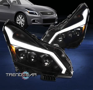For 2010-2013 G37 Sedan 4Dr LED Sequential Projector Headlights Lamp Black/Smoke - Bild 1 von 12