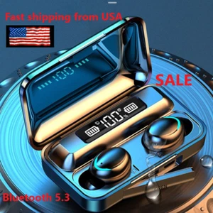 Bluetooth Earbuds TWS 5.3 all phones laptop tablet Wireless Earphone  Waterproof - Picture 1 of 9