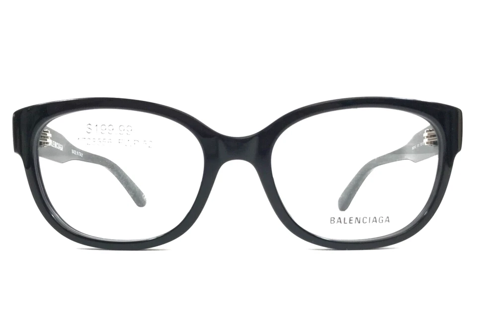 Armações de óculos Balenciaga BB0214O 001 preto brilhante quadrado aro completo 52-18-135 - Imagem 1 de 4