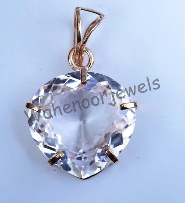 Naturale Bianco Zaffiro 28mm Pera 925 Argento Pendente Certificato Vedi Video - Immagine 1 di 4