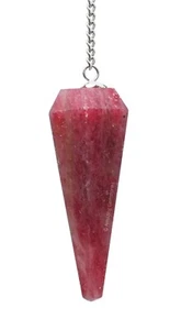 Péndulo de cristal de radiestesia de rodonita - Imagen 1 de 7