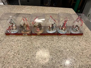 Holiday Living “Cherish” Glass Ball Carolers & Nativity Tree Ornament Lot of 6 - Picture 1 of 2
