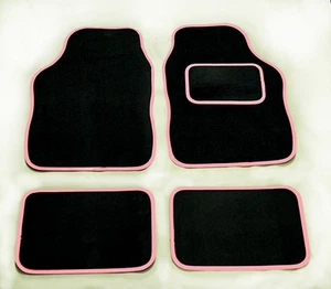 FORD KA UNIVERSAL Car Floor Mats Black Carpet & PINK trim - Picture 1 of 1