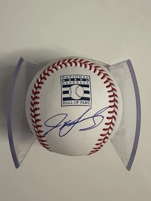 Ivan Rodriguez Texas Rangers Autographed Hall Of Fame Baseball Pudge JSA COA - Image 1 of 2