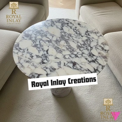 Handcrafted White Calacatta Viola Coffee tabletop, luxury table for Living Room - Image 1 of 4